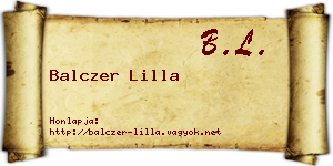 Balczer Lilla névjegykártya